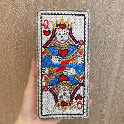 Party Ladies Clutch Women's Luxury Diamond Evening bags Playing card design Crystal Bags Bridal Wedding Handbag shoulder bag