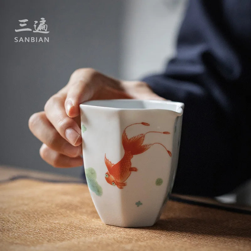 Pastel New National Fashion Kung Fu Tea Set Home Living Room Complete Set Office Reception Tureen Ceramic Gift Box