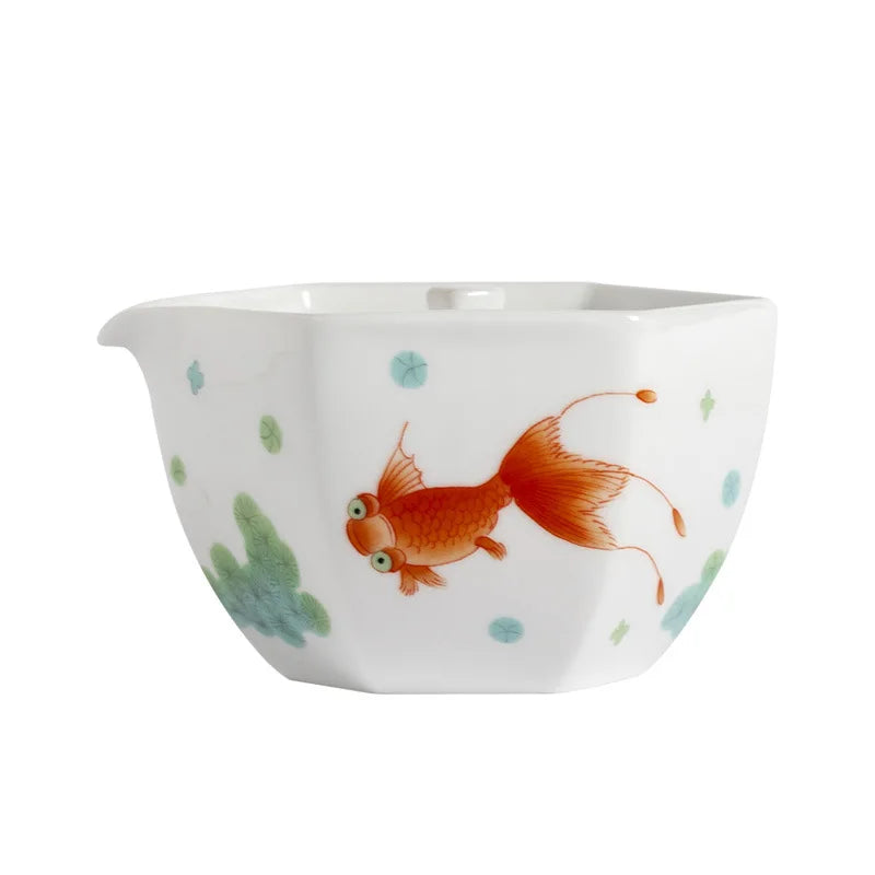 Pastel New National Fashion Kung Fu Tea Set Home Living Room Complete Set Office Reception Tureen Ceramic Gift Box
