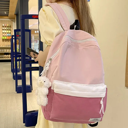 Patchwork Color School Backpack 2023 New Schoolbag For Teenage Girls Boys Mochila Casual Woman Man Travel Rucksack Bagpack