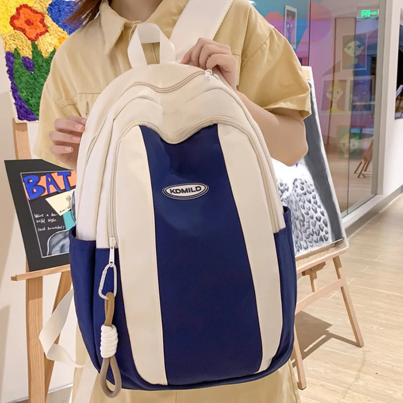 Patchwork Color Travel School Bag Trendy Lady Kawaii Student Backpack Cool Female College Backpack Fashion Women Laptop Book Bag