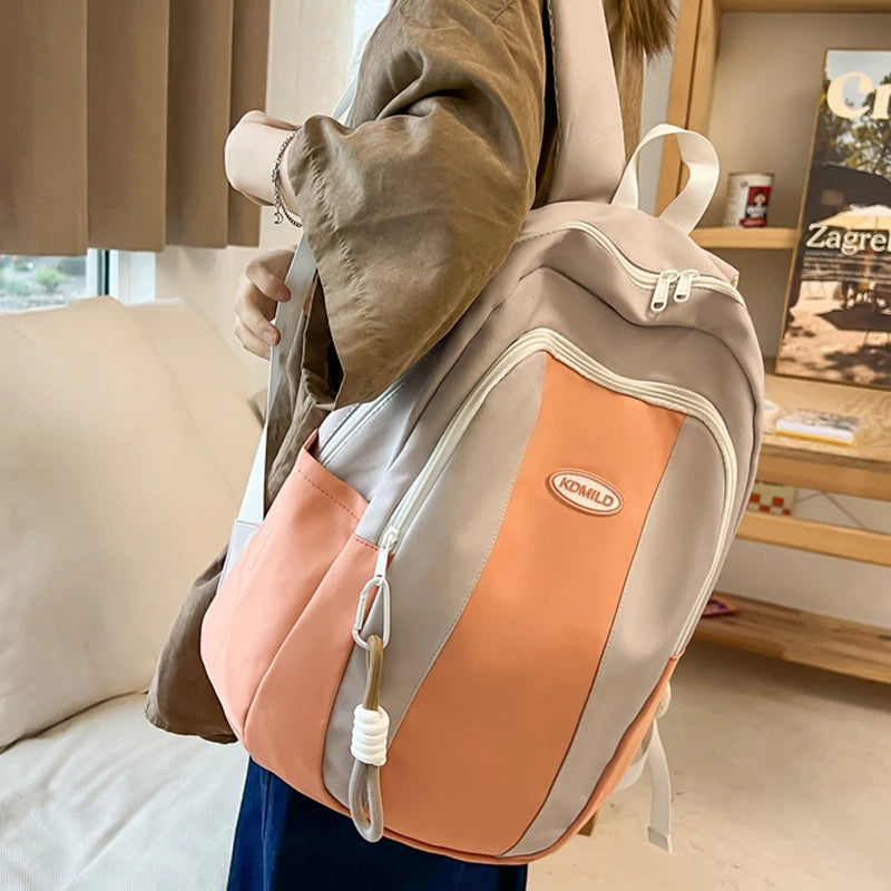 Patchwork Color Travel School Bag Trendy Lady Kawaii Student Backpack Cool Female College Backpack Fashion Women Laptop Book Bag