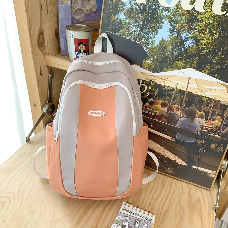 Patchwork Color Travel School Bag Trendy Lady Kawaii Student Backpack Cool Female College Backpack Fashion Women Laptop Book Bag