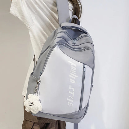 Patchwork Color Woman Backpack Korean Boys Girls Campus Style Student Schoolbag Nylon Waterproof Travel Bag Fashion Rucksack