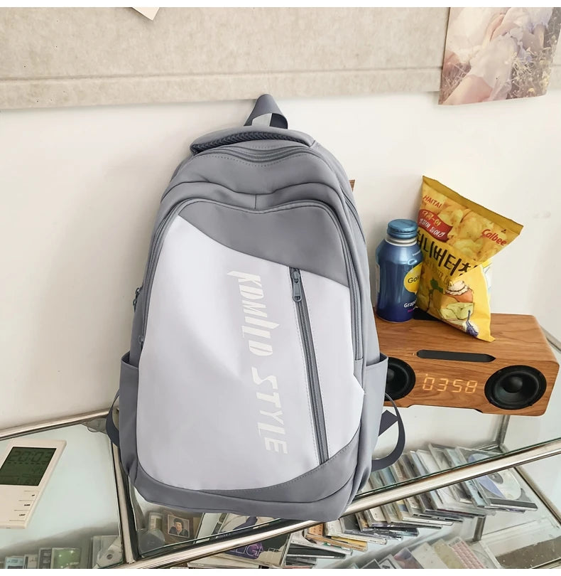Patchwork Color Woman Backpack Korean Boys Girls Campus Style Student Schoolbag Nylon Waterproof Travel Bag Fashion Rucksack