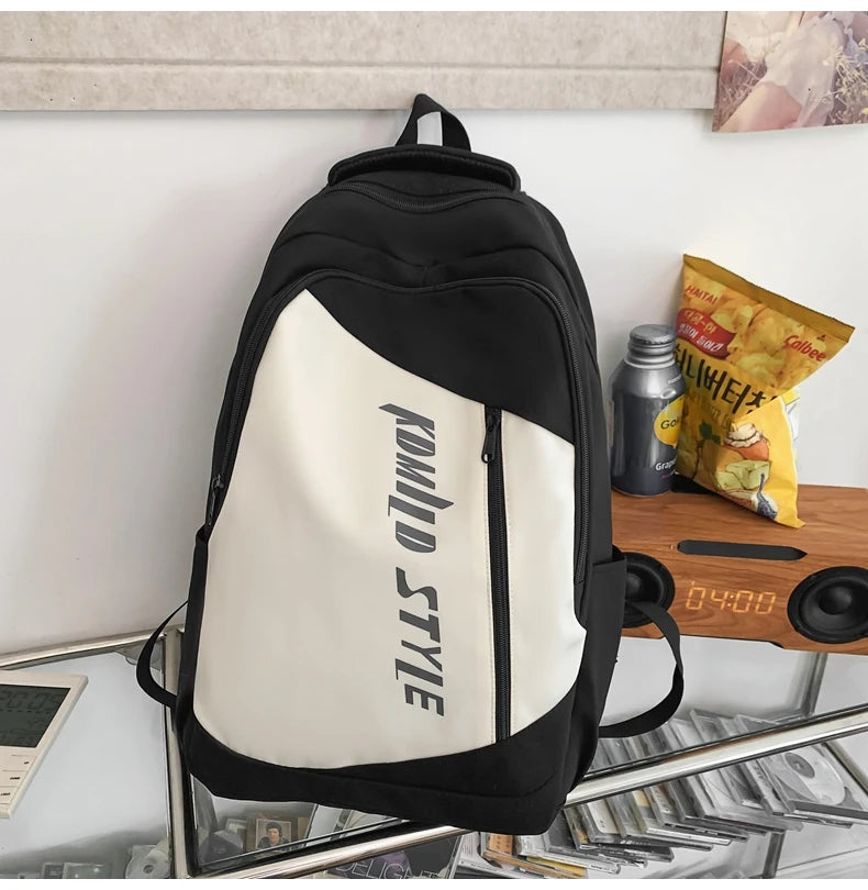 Patchwork Color Woman Backpack Korean Boys Girls Campus Style Student Schoolbag Nylon Waterproof Travel Bag Fashion Rucksack