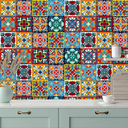Patterned crystal hard tile stickers home renovation kitchen bathroom glass decoration self-adhesive waterproof wall stickers
