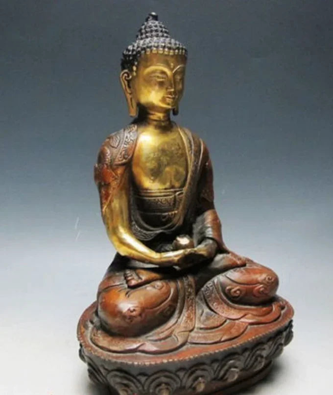 Patung BUDDHA kuningan Tibet 8.07 inci/lama, arca BODHISATTVA SAKYAMUNI BUDDHA