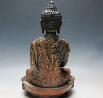 Patung BUDDHA kuningan Tibet 8.07 inci/lama, arca BODHISATTVA SAKYAMUNI BUDDHA
