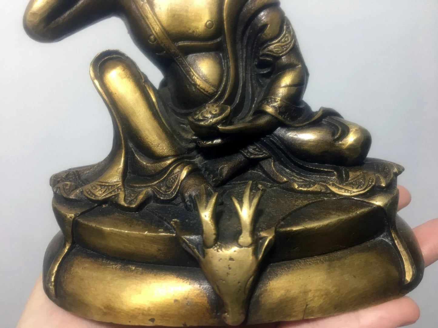 Patung Buddha Milareta Prioritas Perunggu Tibet 14Cm