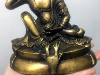 Patung Buddha Milareta Prioritas Perunggu Tibet 14Cm