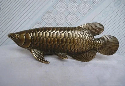 Patung Perunggu Kuningan Buatan Tangan Budaya Rakyat Tiongkok Patung Ikan