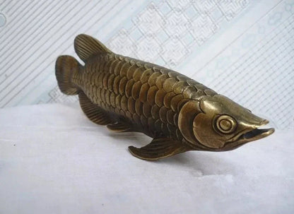 Patung Perunggu Kuningan Buatan Tangan Budaya Rakyat Tiongkok Patung Ikan