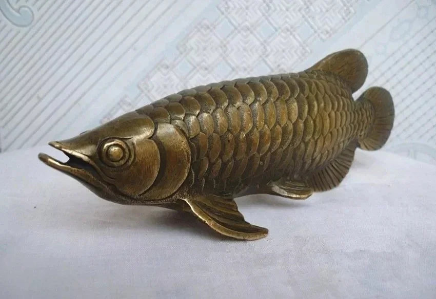 Patung Perunggu Kuningan Buatan Tangan Budaya Rakyat Tiongkok Patung Ikan