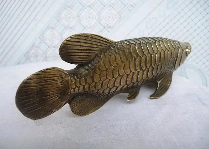 Patung Perunggu Kuningan Buatan Tangan Budaya Rakyat Tiongkok Patung Ikan