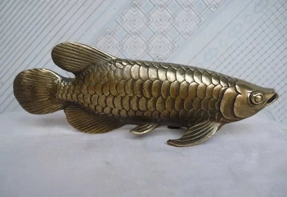Patung Perunggu Kuningan Buatan Tangan Budaya Rakyat Tiongkok Patung Ikan