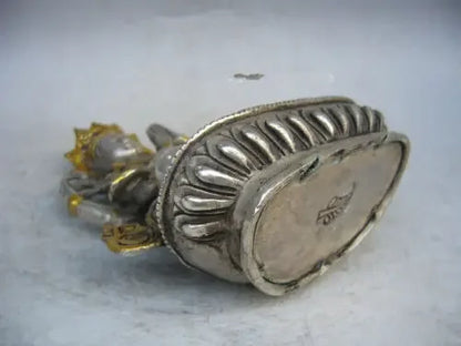 Patung Ukiran Tangan Perak Tibet Patung Buddha Buddha Tibet Patung Tara Putih