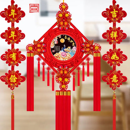 Peach Wood Chinese Knot Pendant, Living Room Lucky Large Set, Safe Door Wall Decoration, Mascot, Home Bless Evil