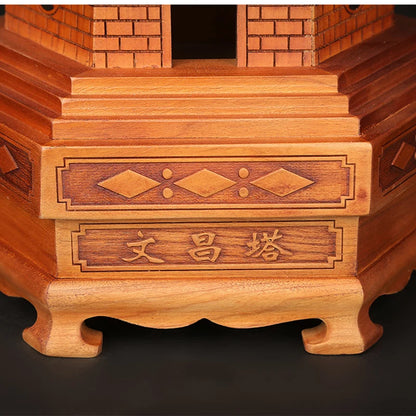 Peach Wood Nine-Story Wenchang Tower Decorative Ornaments  Pure Handmade Luxury Home Living Room, Room, Office Crafts
