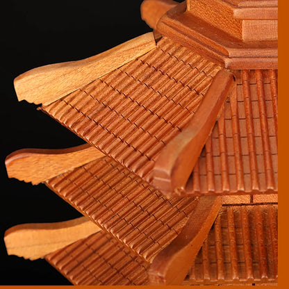 Peach Wood Nine-Story Wenchang Tower Decorative Ornaments  Pure Handmade Luxury Home Living Room, Room, Office Crafts