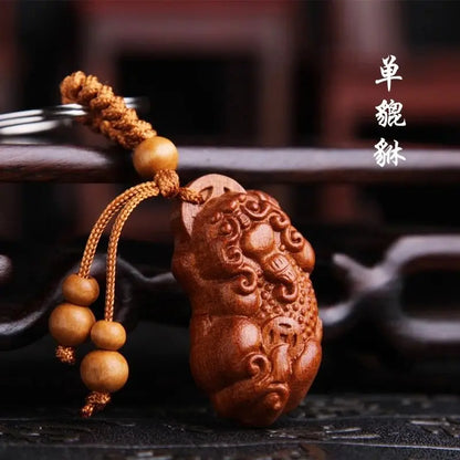 Peach Wood Pendant To Make A Fortune Safe Peach Wood Sword Axe Key Chain Car Bag Ornaments Fengshui Decoration