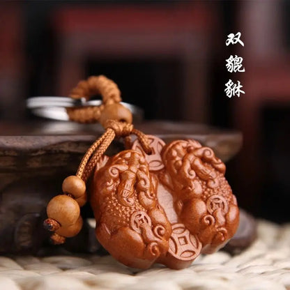 Peach Wood Pendant To Make A Fortune Safe Peach Wood Sword Axe Key Chain Car Bag Ornaments Fengshui Decoration