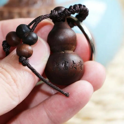 Peach Wood Small Gourd Pendant, Home Safe Fortune, Car Key Chain, Couple Creative Birthday Gift, Feng Shui Decoration for Phone