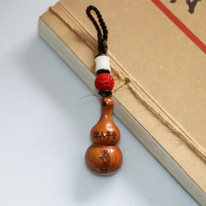 Peach Wood Small Gourd Pendant, Home Safe Fortune, Car Key Chain, Couple Creative Birthday Gift, Feng Shui Decoration for Phone