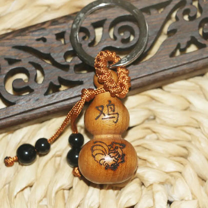 Peach Wood Small Gourd Pendant, Home Safe Fortune, Car Key Chain, Couple Creative Birthday Gift, Feng Shui Decoration for Phone