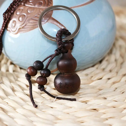 Peach Wood Small Gourd Pendant, Home Safe Fortune, Car Key Chain, Couple Creative Birthday Gift, Feng Shui Decoration for Phone