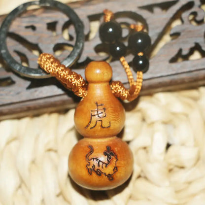 Peach Wood Small Gourd Pendant, Home Safe Fortune, Car Key Chain, Couple Creative Birthday Gift, Feng Shui Decoration for Phone
