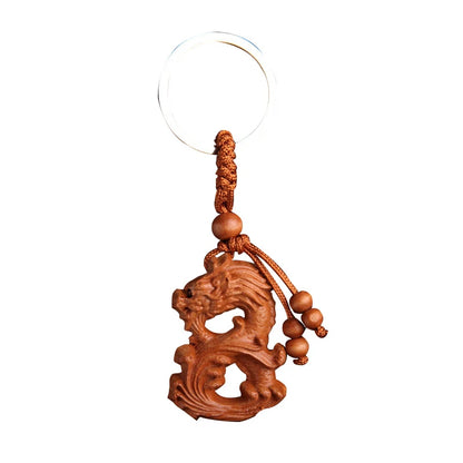Peach Wood keychain, three-dimensional pendant, for car, mascot, Christmas gift Fengshui