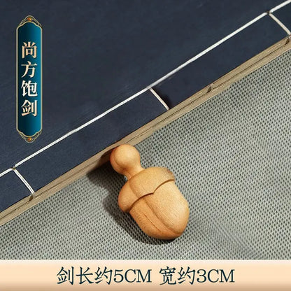 Peach Wooden Sword, Fat Sword, Pure Handmade Carving, Car Key, Backpack, Hanger, Body Protection Mascot, Xiao Li