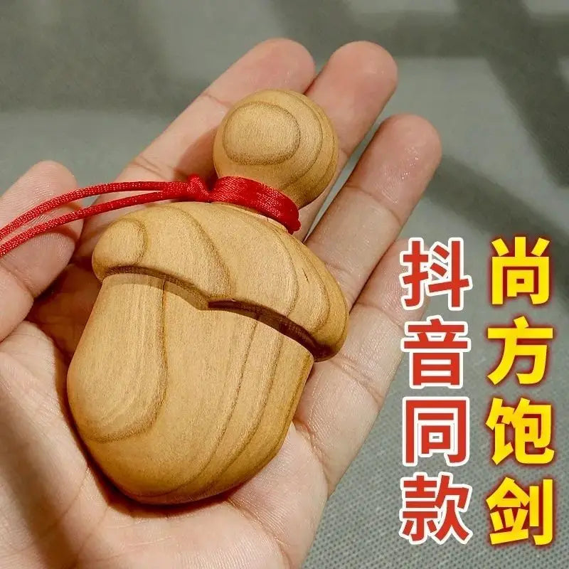 Peach Wooden Sword, Fat Sword, Pure Handmade Carving, Car Key, Backpack, Hanger, Body Protection Mascot, Xiao Li