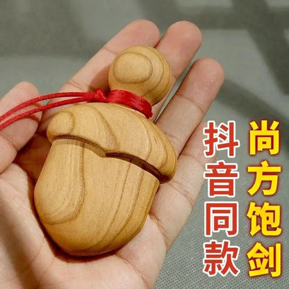 Peach Wooden Sword, Fat Sword, Pure Handmade Carving, Car Key, Backpack, Hanger, Body Protection Mascot, Xiao Li