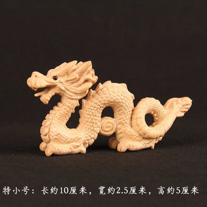 Peach wood dragon ornaments, wood carving, solid wood texture, Qinglong office, living room, bedroom, car entrance handicrafts