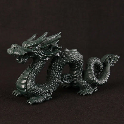 Peach wood dragon ornaments, wood carving, solid wood texture, Qinglong office, living room, bedroom, car entrance handicrafts