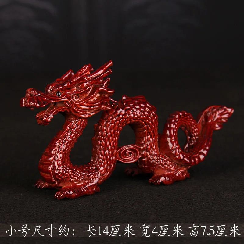 Peach wood dragon ornaments, wood carving, solid wood texture, Qinglong office, living room, bedroom, car entrance handicrafts