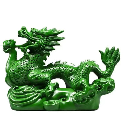 Pear wood carving dragon ornaments, Chinese zodiac dragon solid wood carving crafts, home, living room, office decoration