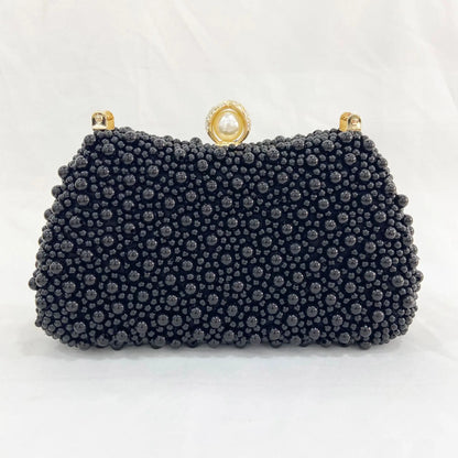 Pearl Women Evening Bags Hollow Out Elegant Beading Clutch with Handle Chain Dress Shoulder Handbags Diamonds Luxury Designer