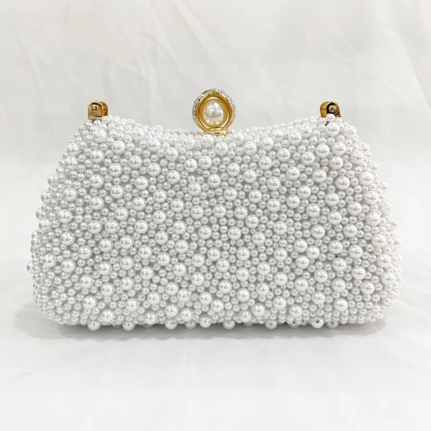 Pearl Women Evening Bags Hollow Out Elegant Beading Clutch with Handle Chain Dress Shoulder Handbags Diamonds Luxury Designer
