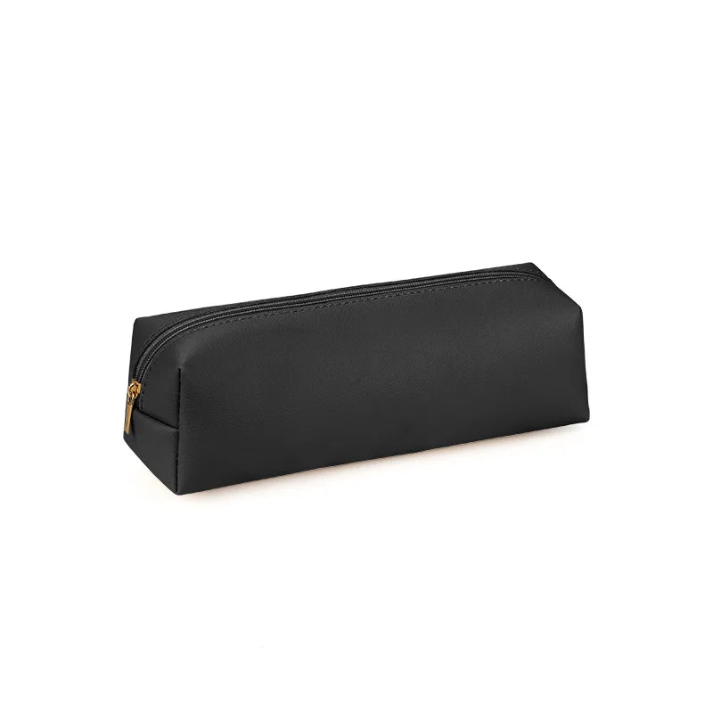 Pen Bag Holder Casual Simple PVC Leather Student Pencil Pouch Stationery Box Unisex Multi-purpose Makeup Pen Brush Storage Bag