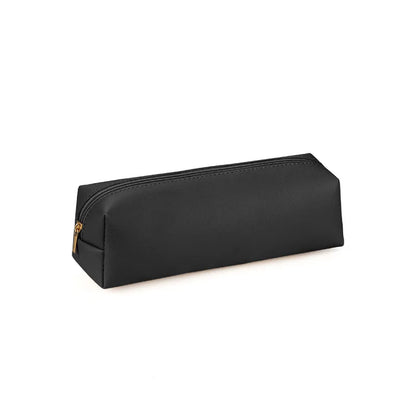 Pen Bag Holder Casual Simple PVC Leather Student Pencil Pouch Stationery Box Unisex Multi-purpose Makeup Pen Brush Storage Bag