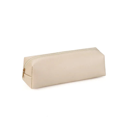 Pen Bag Holder Casual Simple PVC Leather Student Pencil Pouch Stationery Box Unisex Multi-purpose Makeup Pen Brush Storage Bag