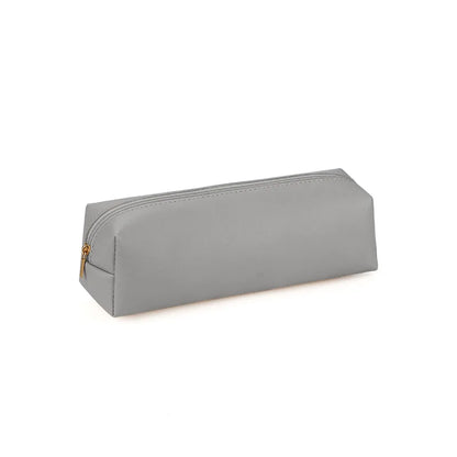 Pen Bag Holder Casual Simple PVC Leather Student Pencil Pouch Stationery Box Unisex Multi-purpose Makeup Pen Brush Storage Bag