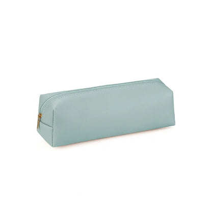 Pen Bag Holder Casual Simple PVC Leather Student Pencil Pouch Stationery Box Unisex Multi-purpose Makeup Pen Brush Storage Bag