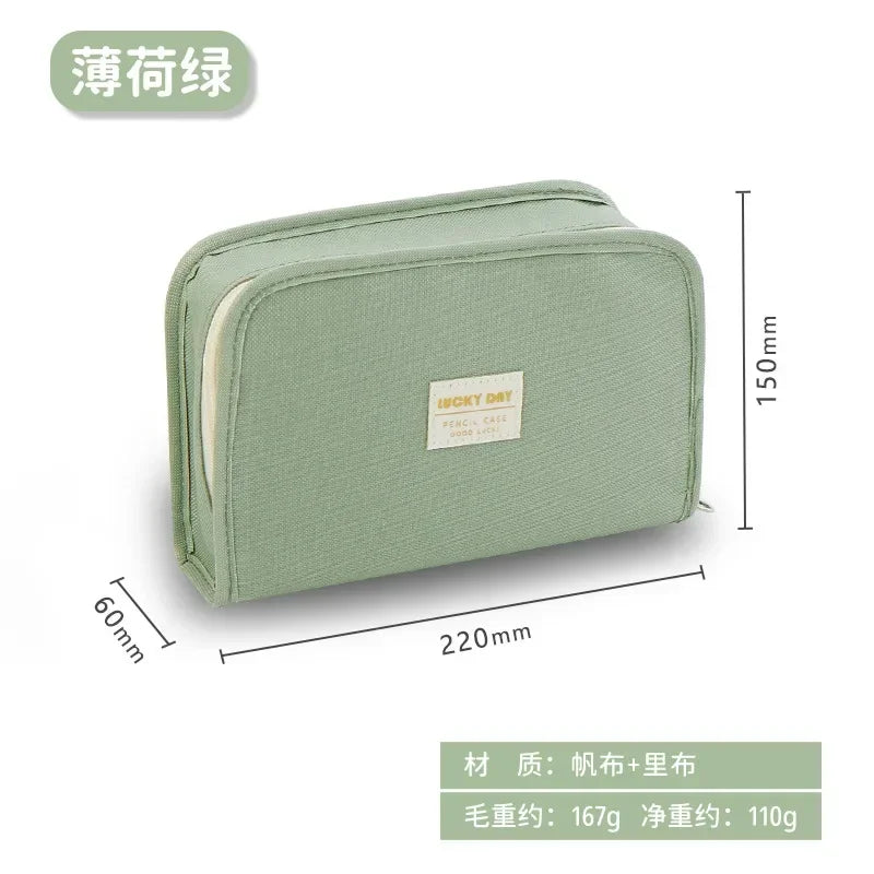 Pen Bag Large-capacity Canvas Pencil Bag for Primary and Secondary School Students High-profile Pencil Case Unisex Pen Pouch