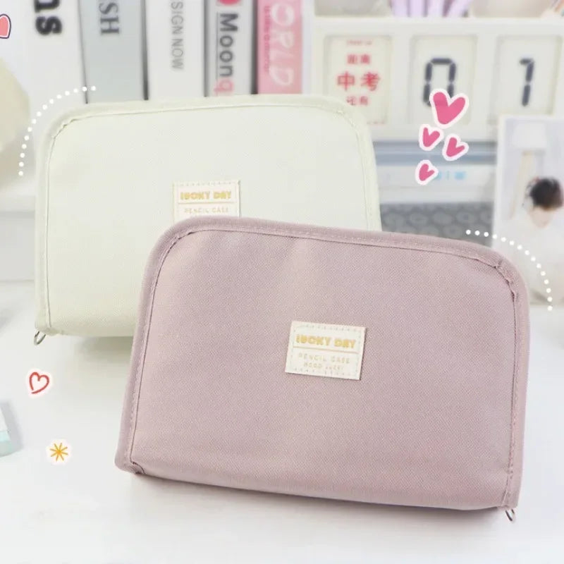 Pen Bag Large-capacity Canvas Pencil Bag for Primary and Secondary School Students High-profile Pencil Case Unisex Pen Pouch