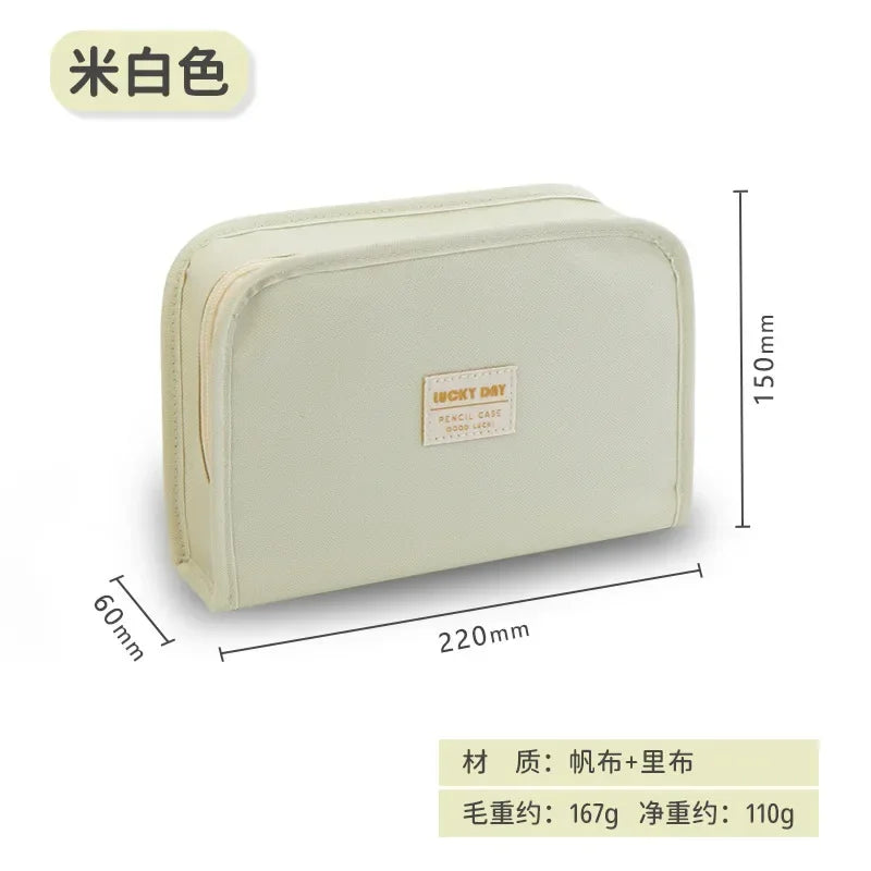 Pen Bag Large-capacity Canvas Pencil Bag for Primary and Secondary School Students High-profile Pencil Case Unisex Pen Pouch