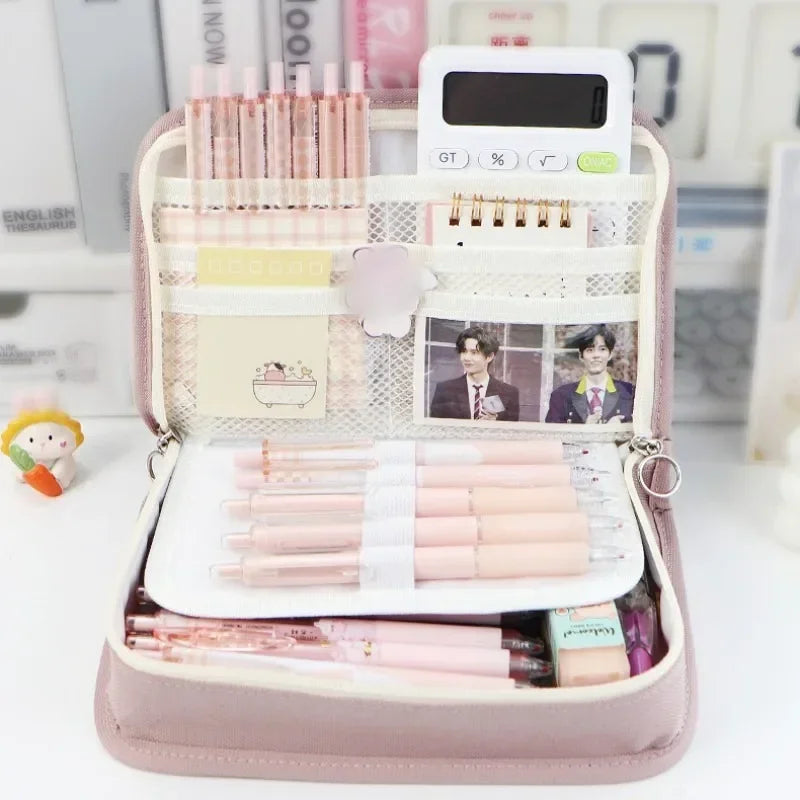 Pen Bag Large-capacity Canvas Pencil Bag for Primary and Secondary School Students High-profile Pencil Case Unisex Pen Pouch